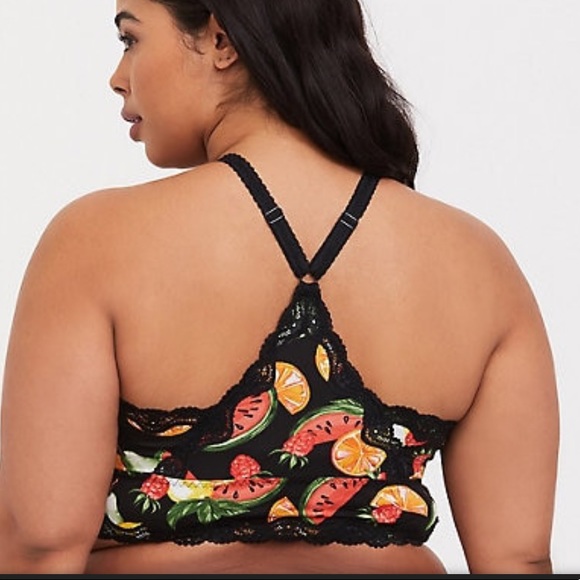 Torrid | bralette black fruit mix stretch | sz 2X - Picture 2 of 4